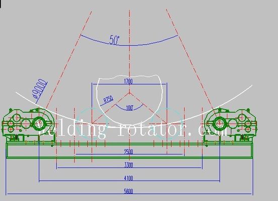 WR300 Pressure Vessel Welding Turning Rolls for the ship boiler , VFD Control Turning Roller