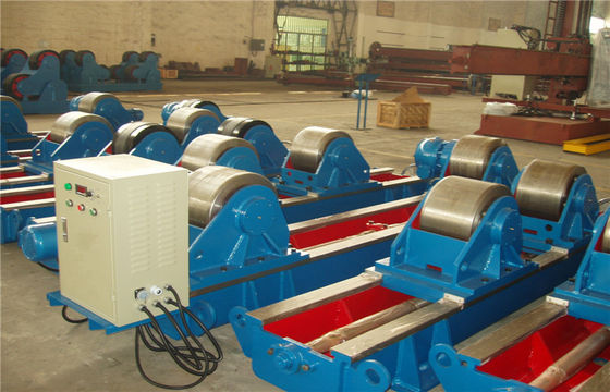 20 T Manual / motorized screw Aadjustable Welding Rotator For wind tower production line