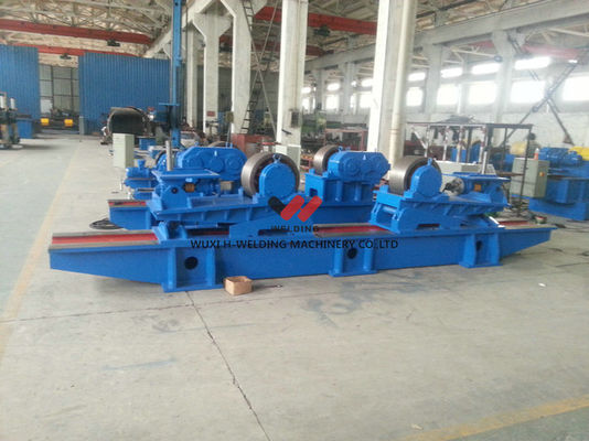 500T High Efficient Pipe Tank Welding Rotator Yellow / Orange With Metal Rollers