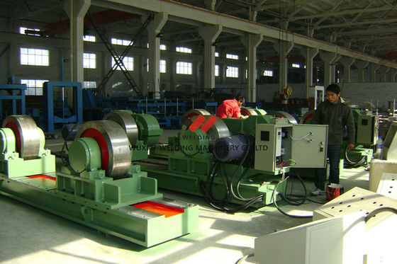 100Tons Boiler Pipe Welding Rotator Blue With PU Roller , Steel Roller  Freezing Equipment