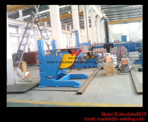 Height Adjusting Automated Pipe Welding Positioner Turntable For Vessel Loading And Machining