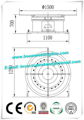 Floor Turning Table Pipe Welding Positioner 380V 3P 50HZ 1500mm Worktable